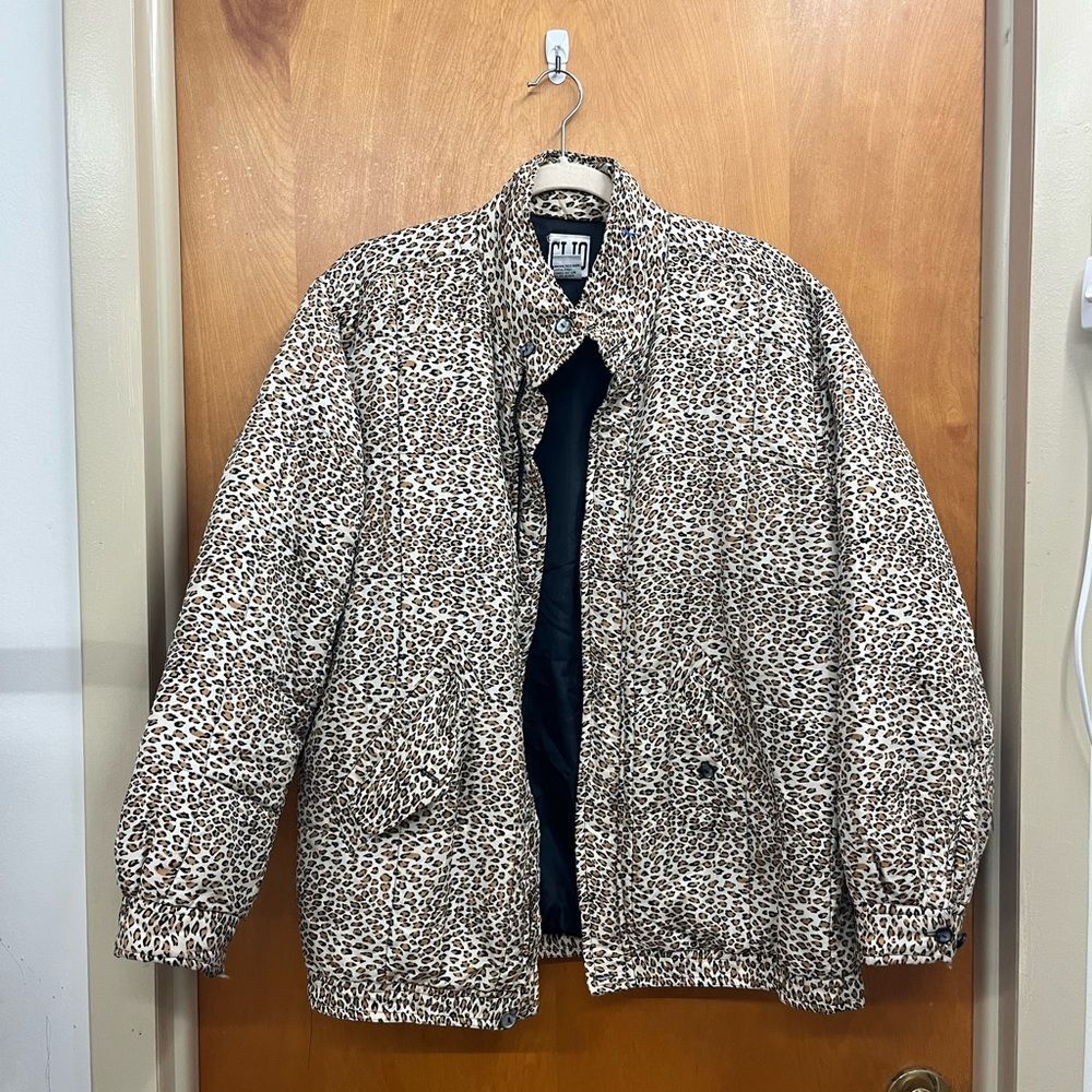 Clio Silk Leopard Print Puffer Jacket